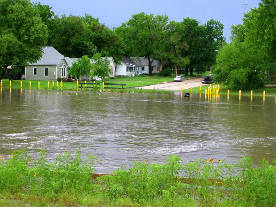 High water on Sand Creek during 2010 flooding